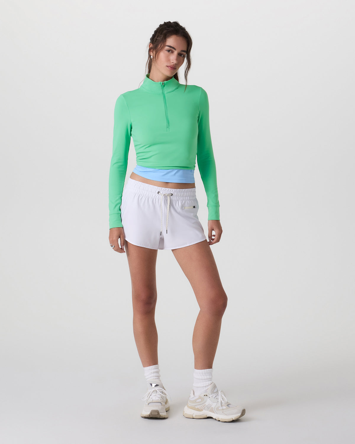 Studio Half Zip Women's Ligh Bergamot Workout Jacket - Vuori