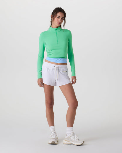 Studio Half Zip Women's Ligh Bergamot Workout Jacket - Vuori