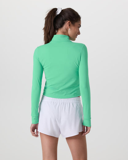 Studio Half Zip Women's Ligh Bergamot Workout Jacket - Vuori