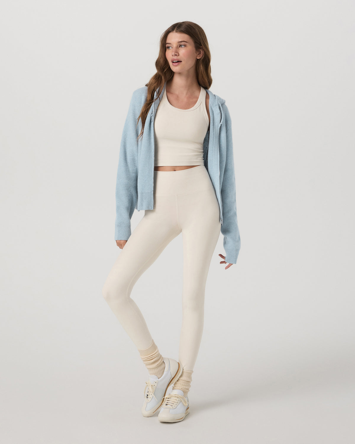 Émilie Cashmere Hoodie Women's Bluebell Zip - Vuori