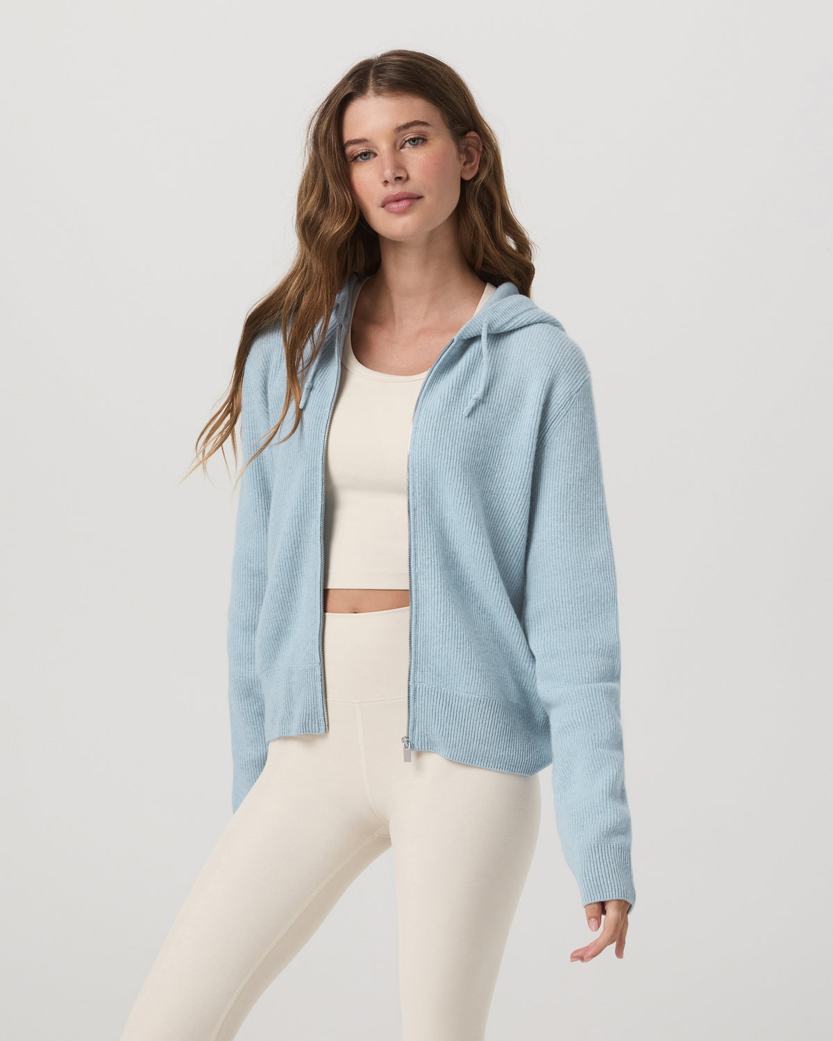 Émilie Cashmere Hoodie Women's Bluebell Zip - Vuori