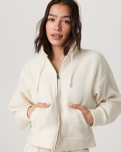 Beach Fleece Zip Up Women's Natural Full-Zip Hoodie - Vuori