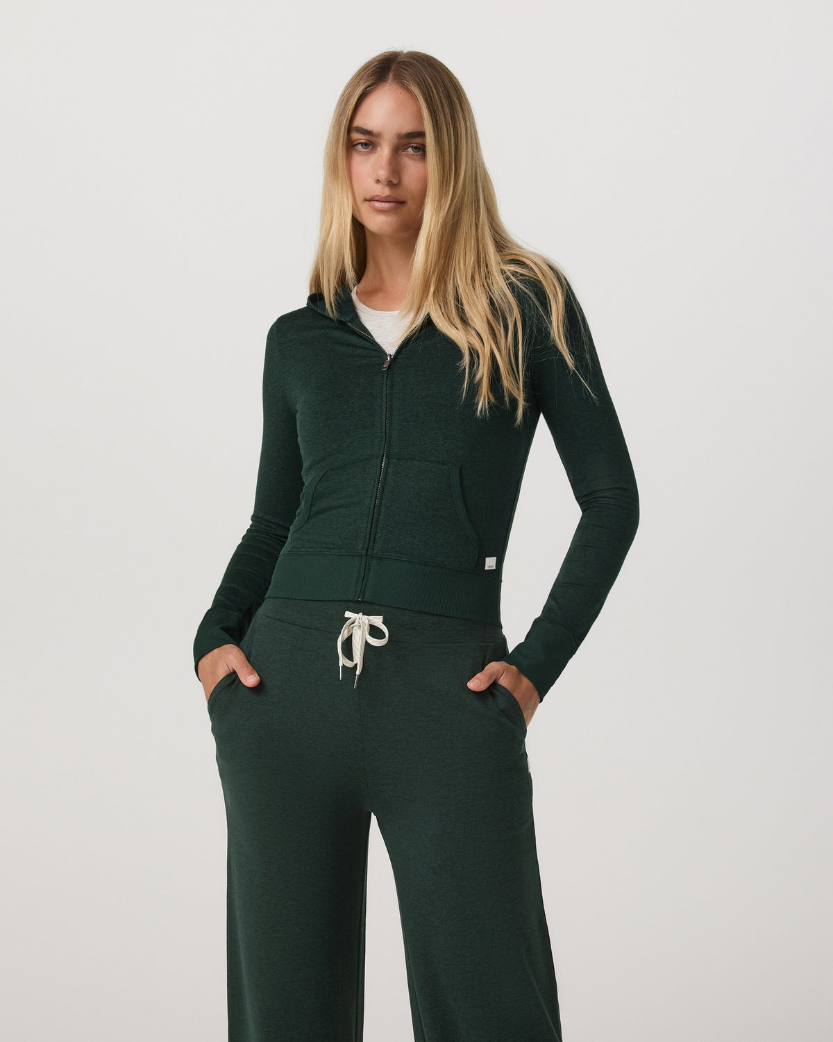 Halo Mini FZ Hoodie Women's Evergreen Heather Hoodie - Vuori