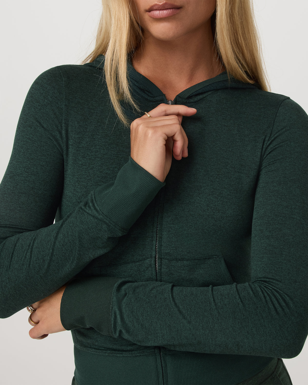 Halo Mini FZ Hoodie Women's Evergreen Heather Hoodie - Vuori