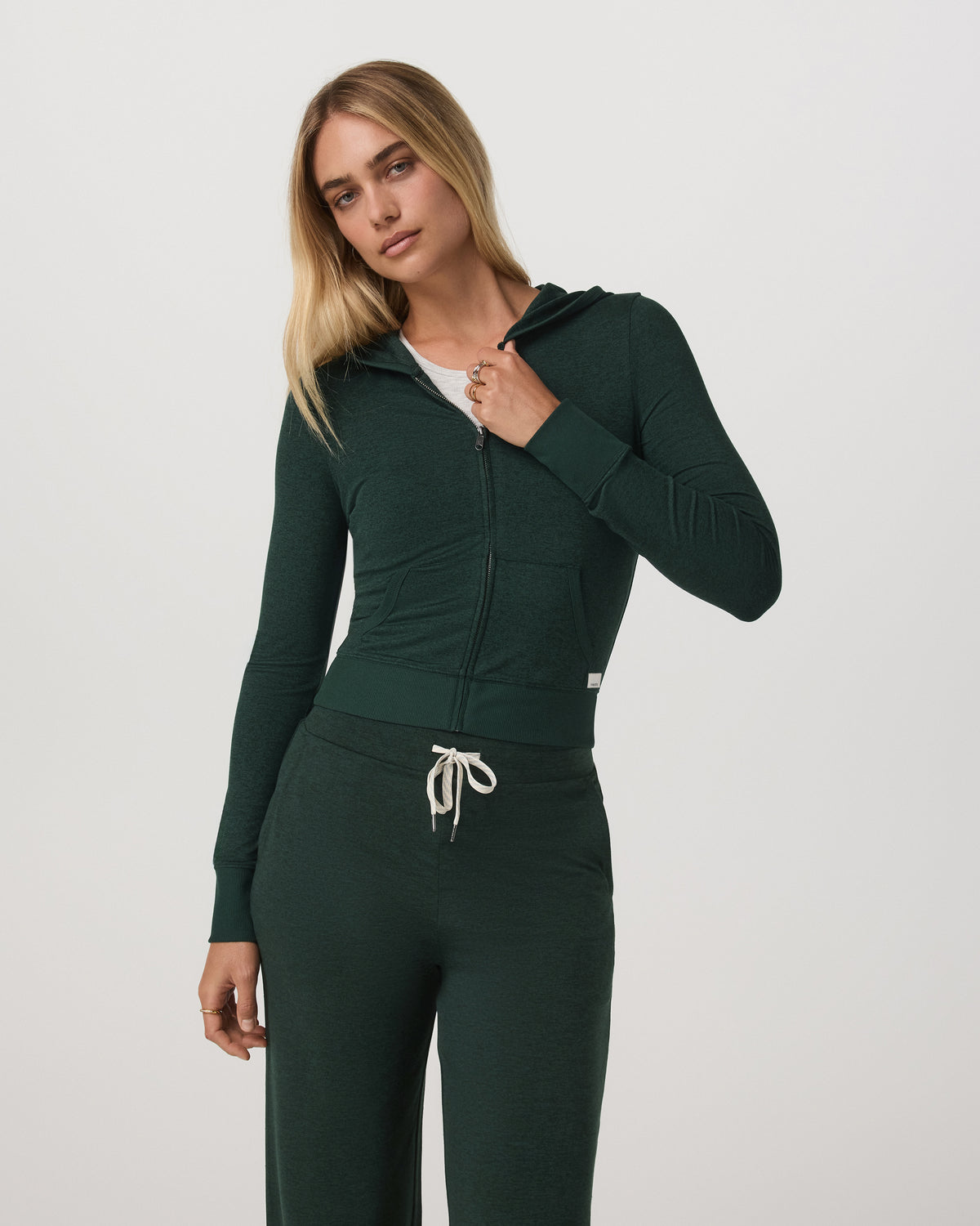 Halo Mini FZ Hoodie Women's Evergreen Heather Hoodie - Vuori