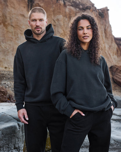 Restore Oversized Hoodie Washed Black - Vuori