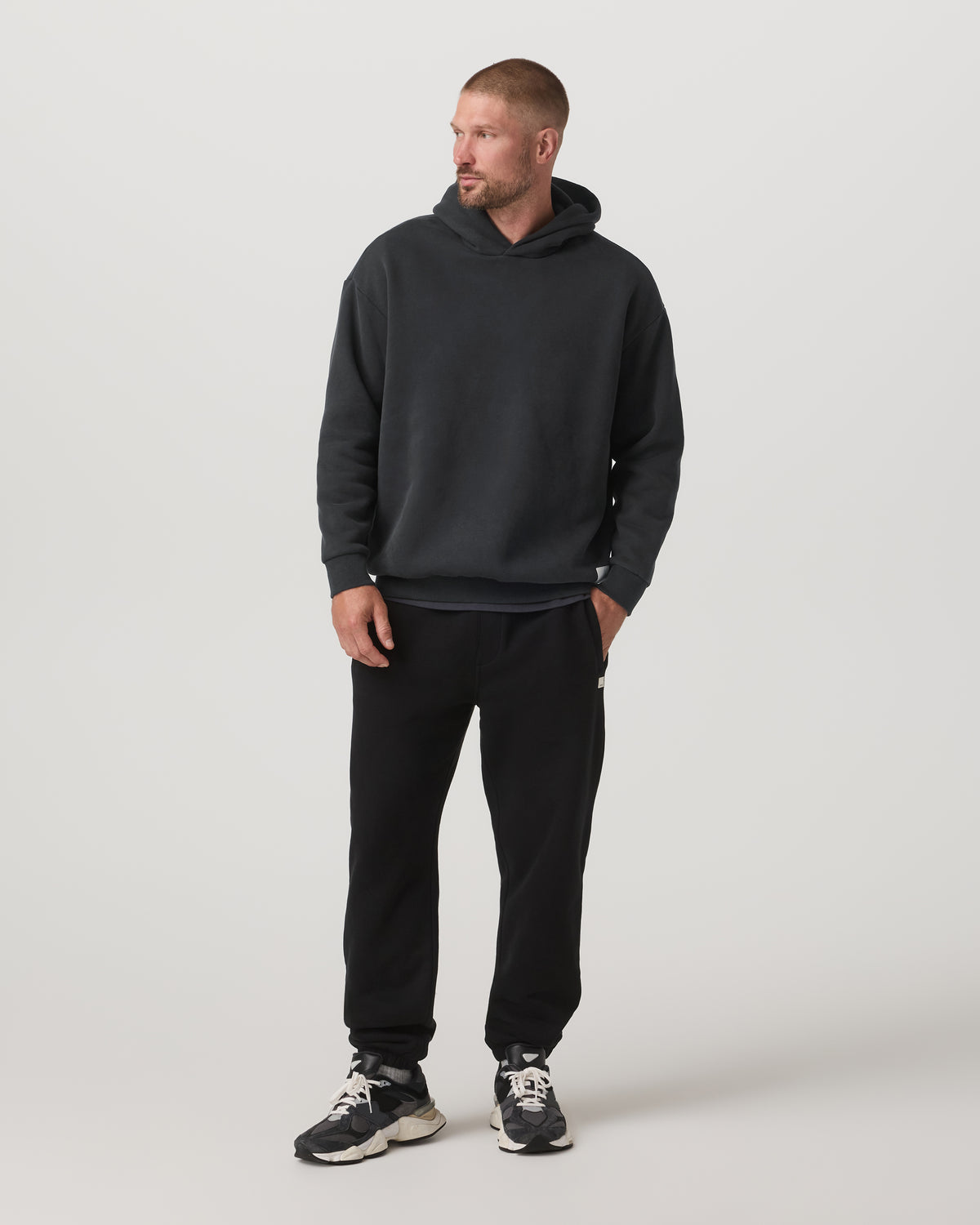Restore Oversized Hoodie Washed Black - Vuori