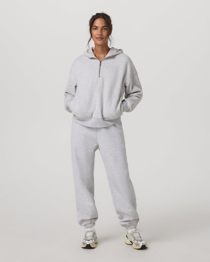 Restore Relaxed Half Zip Hoodie Pale Grey Jacket - Vuori