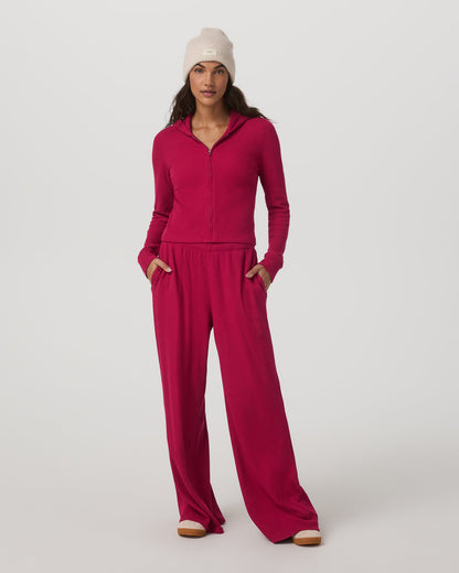 Waffle Full Zip Hoodie Women's Strawberry Hoodie - Vuori