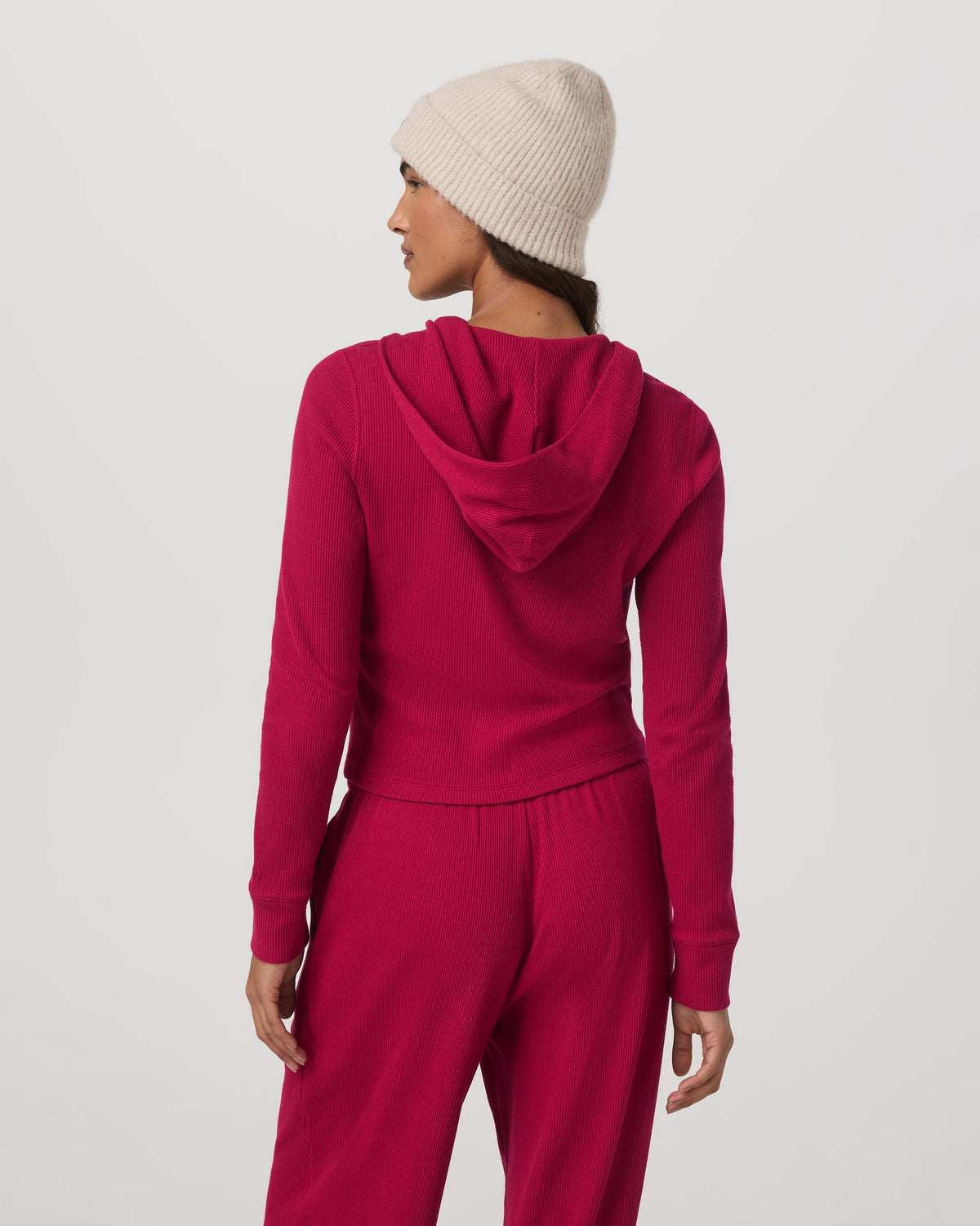 Waffle Full Zip Hoodie Women's Strawberry Hoodie - Vuori
