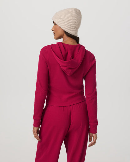 Waffle Full Zip Hoodie Women's Strawberry Hoodie - Vuori