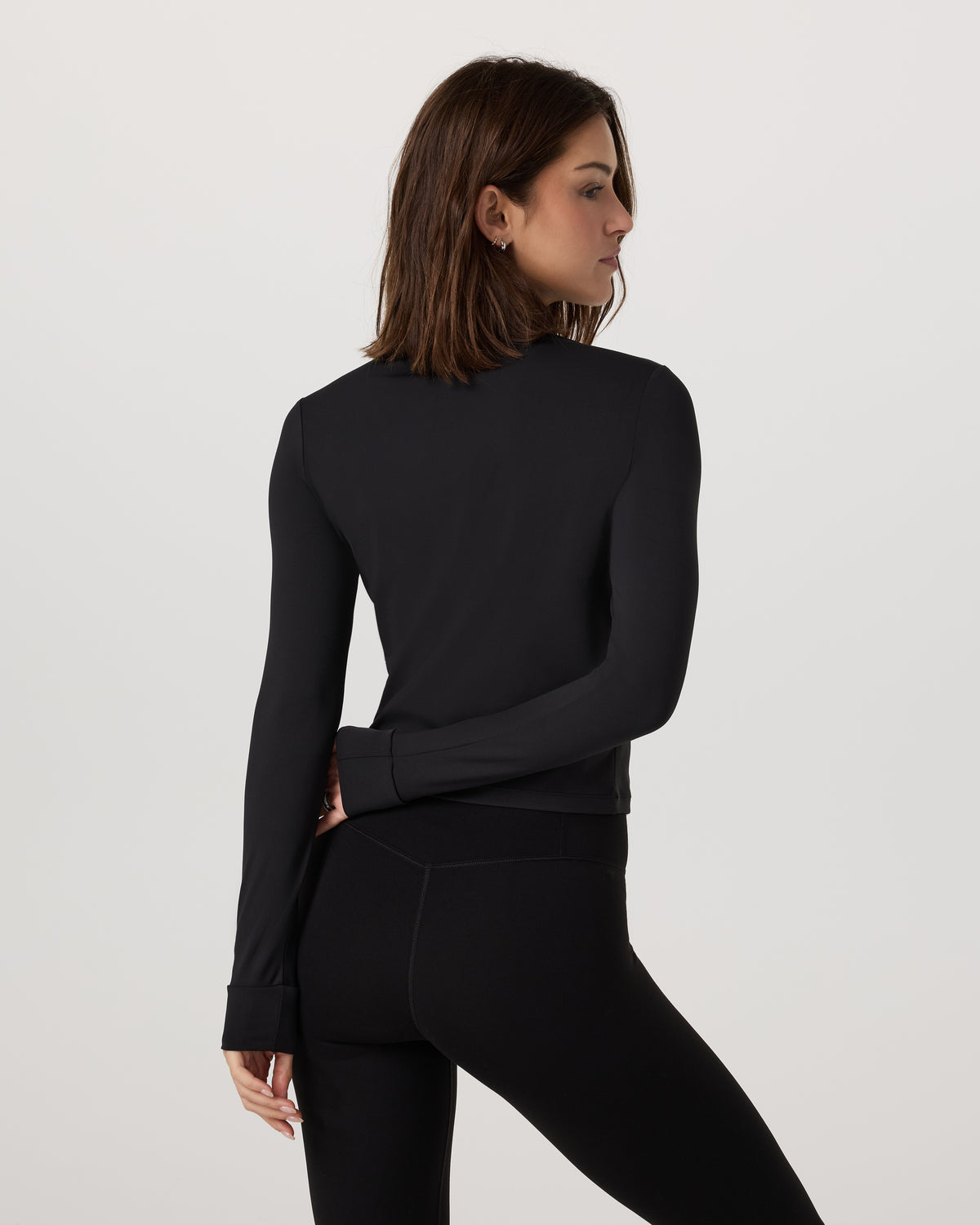 Studio Half Zip Women's Black Workout Jacket - Vuori