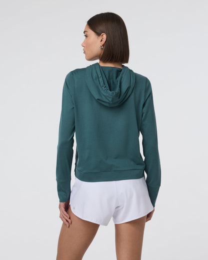 Halo Essential Hoodie Moss Heather Pullover - Vuori