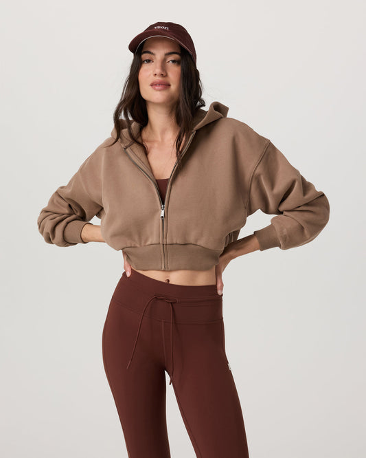 Restore Mini Full Zip Hoodie Women's Nutmeg Jacket - Vuori