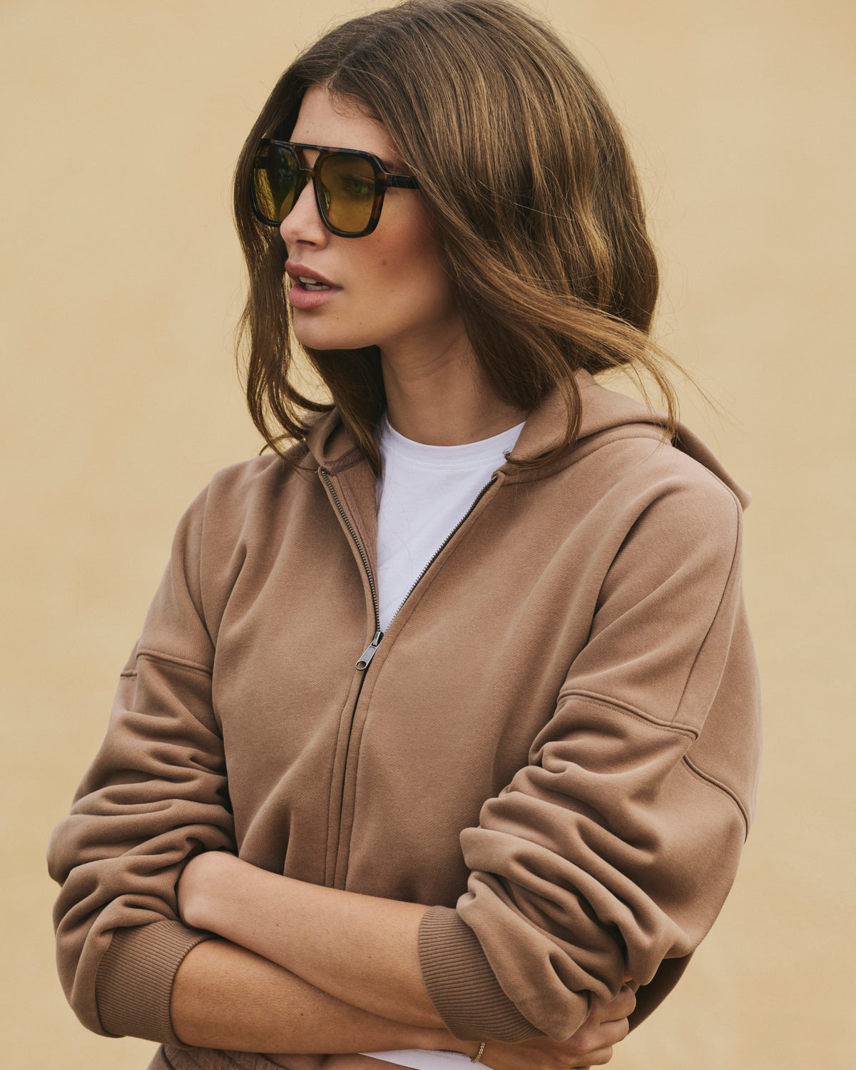 Restore Mini Full Zip Hoodie Women's Nutmeg Jacket - Vuori