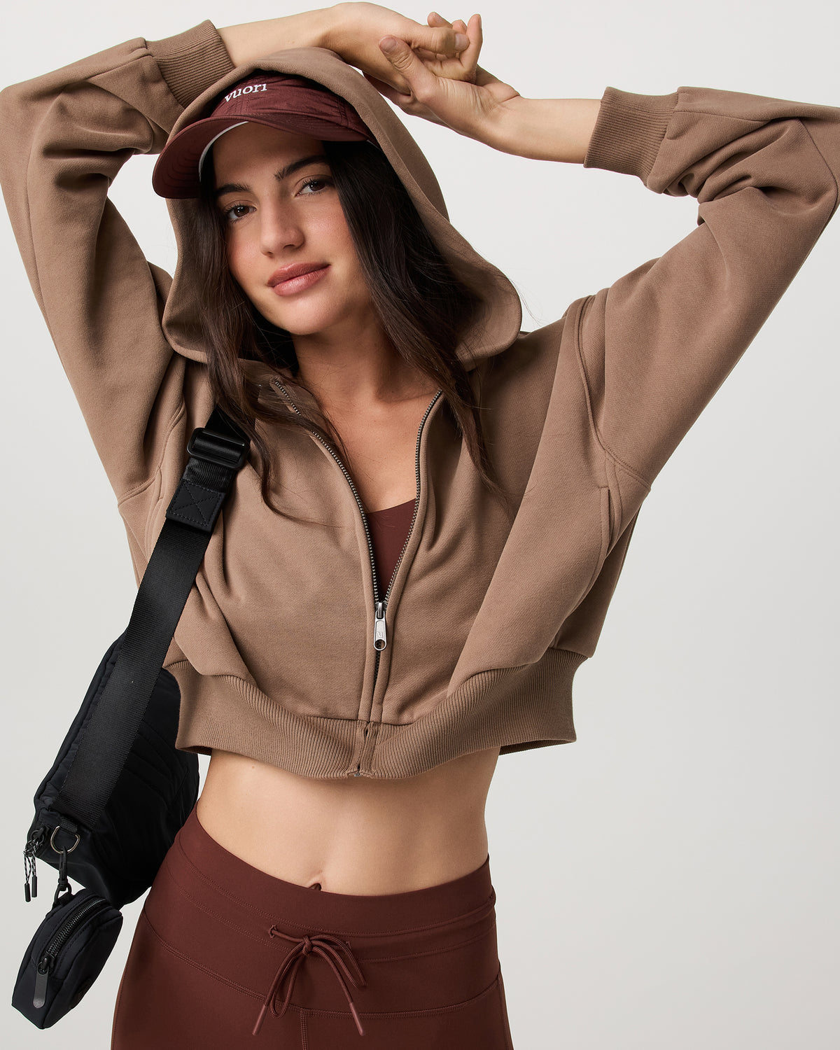 Restore Mini Full Zip Hoodie Women's Nutmeg Jacket - Vuori