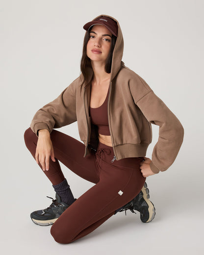 Restore Mini Full Zip Hoodie Women's Nutmeg Jacket - Vuori