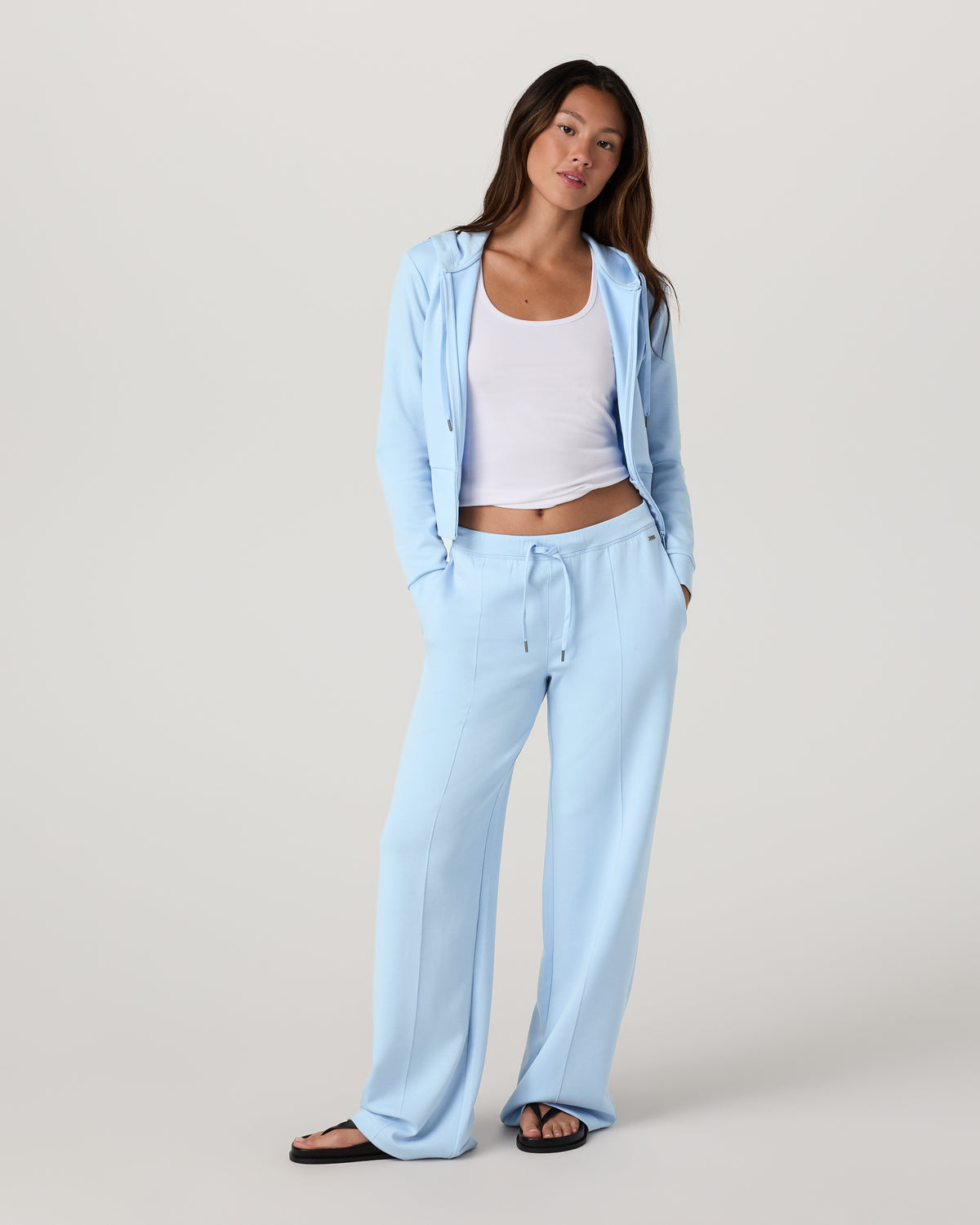 Compose Full Zip Hoodie Women's Crystal Blue Jacket - Vuori