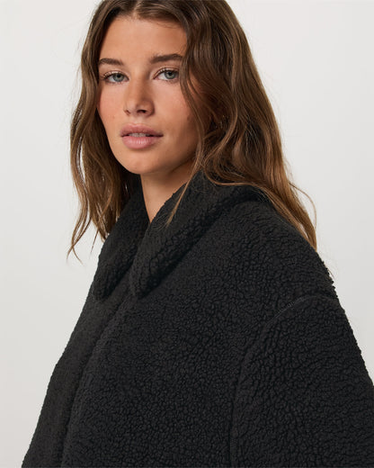 Lou Full Zip Jacket Women's Black Fleece Jacket - Vuori