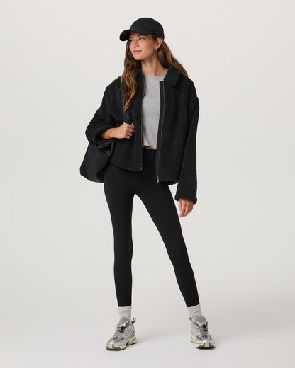 Lou Full Zip Jacket Women's Black Fleece Jacket - Vuori
