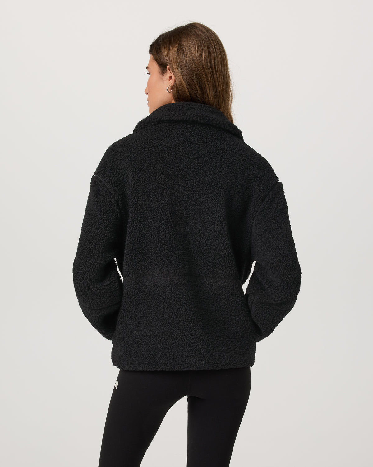 Lou Full Zip Jacket Women's Black Fleece Jacket - Vuori