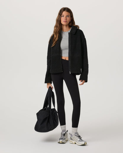Lou Full Zip Jacket Women's Black Fleece Jacket - Vuori
