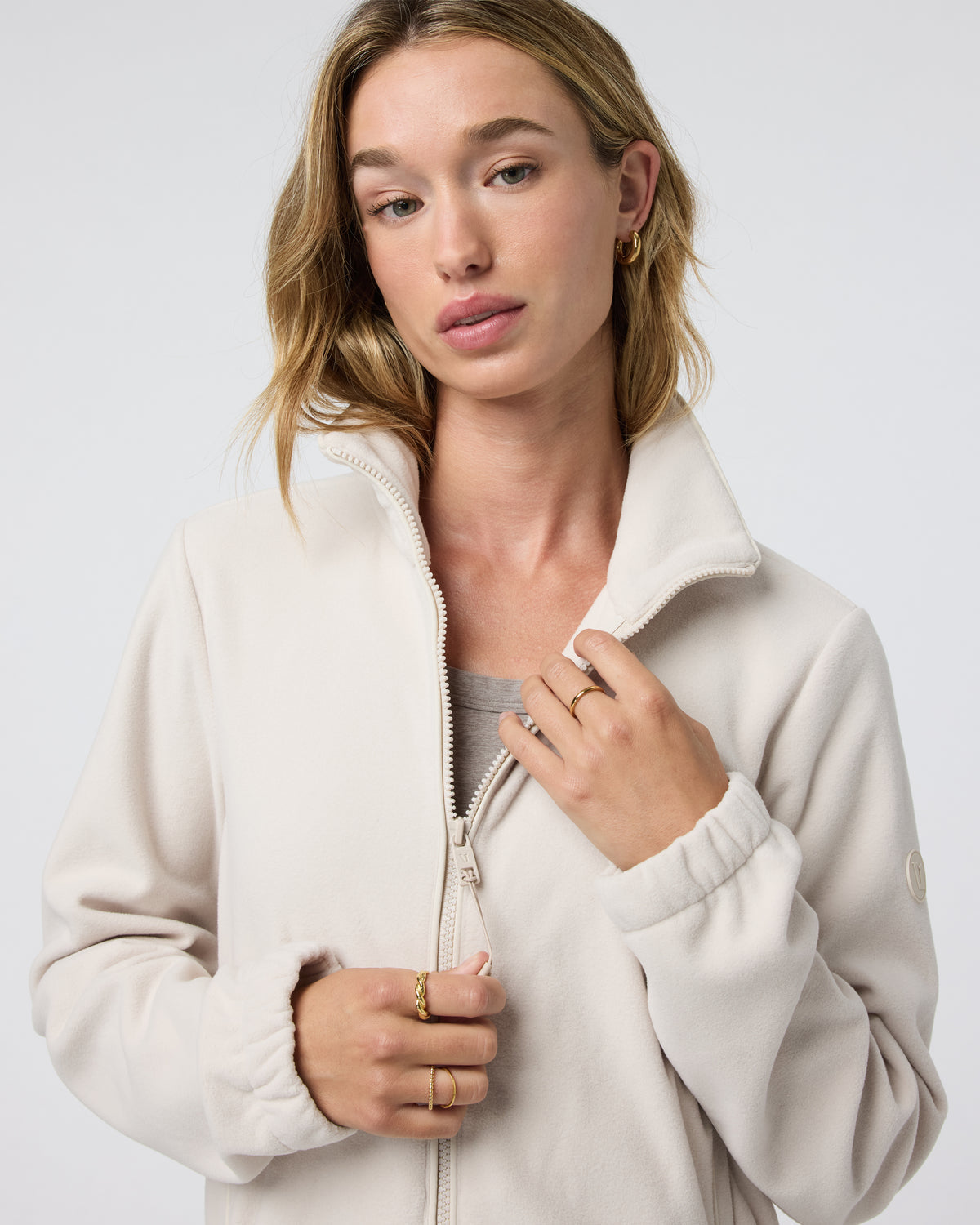 Women's Aspen Full Zip Dune Fleece Pullover - Vuori