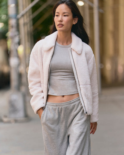 Lou Full Zip Jacket Women's Marshmallow Fleece Jacket - Vuori