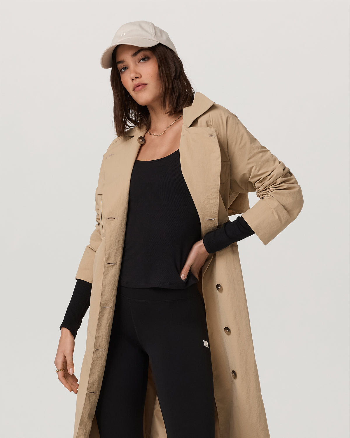 Rhodes Trench Coat Classic Women's Khaki Trench - Vuori