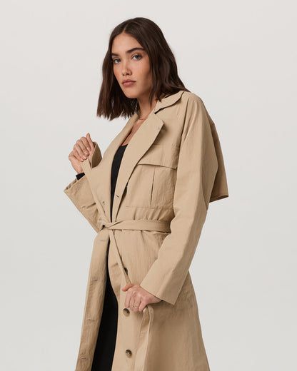 Rhodes Trench Coat Classic Women's Khaki Trench - Vuori