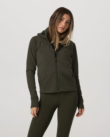 Chilled Out Full Zip Women's Olive Training Jacket - Vuori