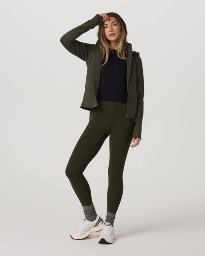 Chilled Out Full Zip Women's Olive Training Jacket - Vuori
