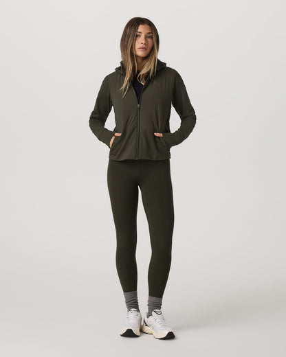 Chilled Out Full Zip Women's Olive Training Jacket - Vuori