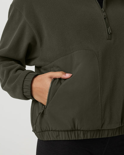 Women's Aspen Half Zip Women's Olive Pullover - Vuori