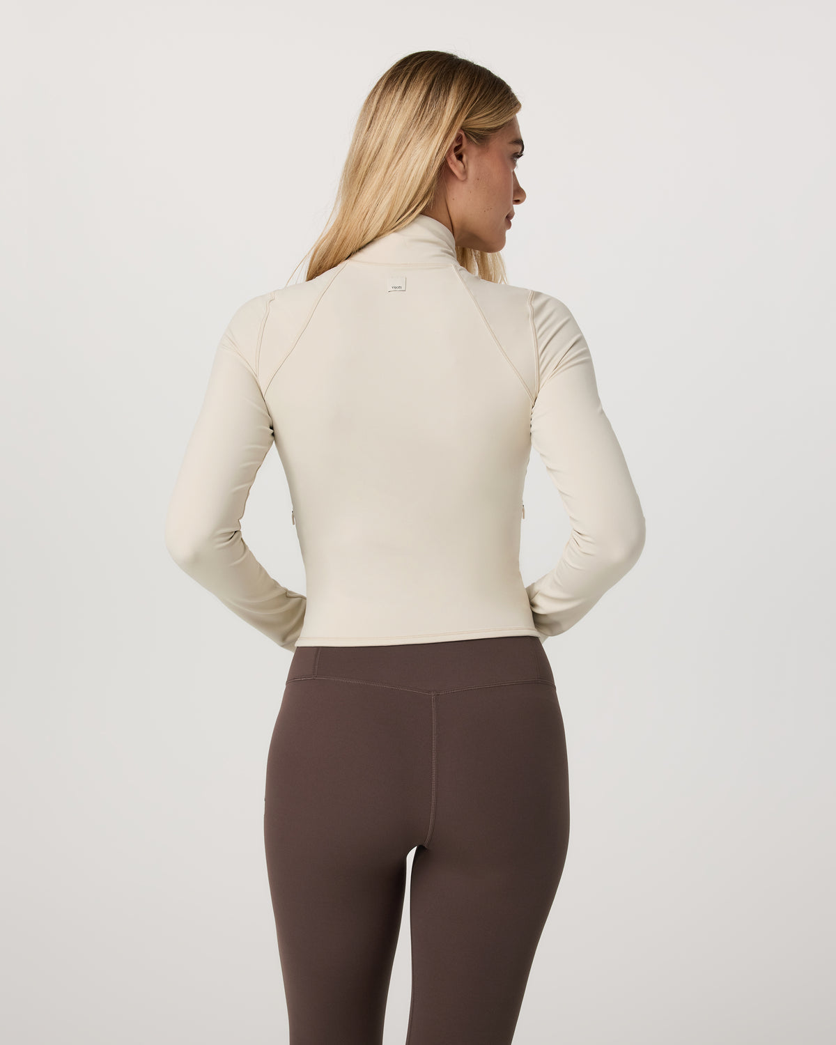Vuori AllTheFeels™ Full Zip Women's Bone Fitness Jacket - Vuori