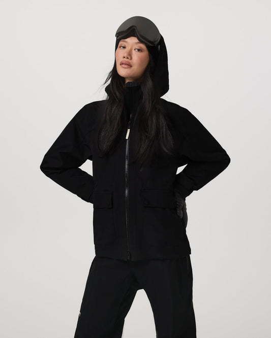 Women's Taika Snow Shell Black Ski/Board Jacket - Vuori