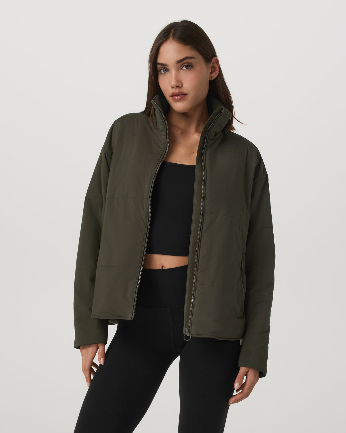 Canyon Insulated Jacket Women's Olive Full-Zip Jacket - Vuori
