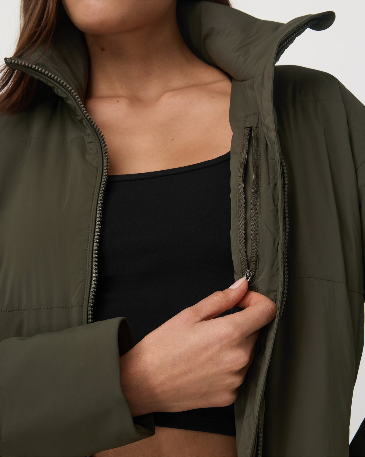Canyon Insulated Jacket Women's Olive Full-Zip Jacket - Vuori