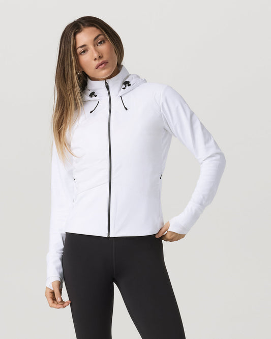 Chilled Out Full Zip Women's White Training Jacket - Vuori