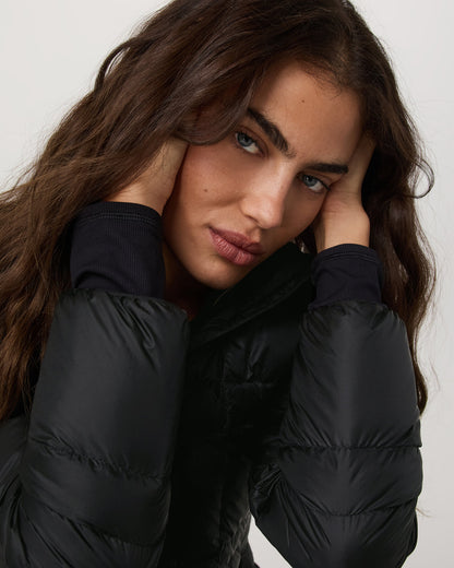 Women's Coordinate Packable Down Jacket Black Zip Up - Vuori