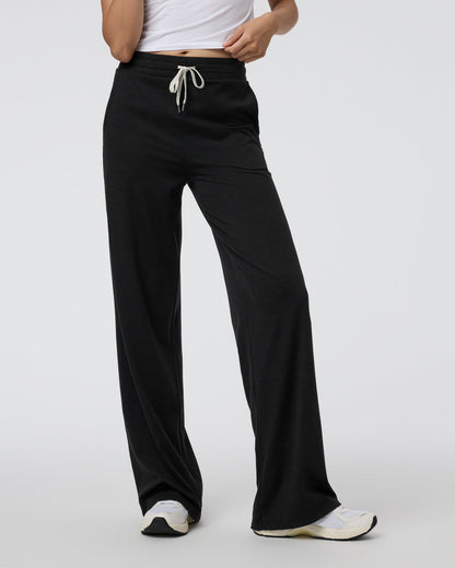 Halo Essential Wideleg Black Heather Pants - Vuori