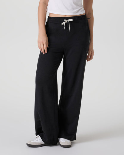 Halo Essential Wideleg Black Heather Pants - Vuori