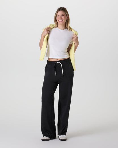 Halo Essential Wideleg Black Heather Pants - Vuori