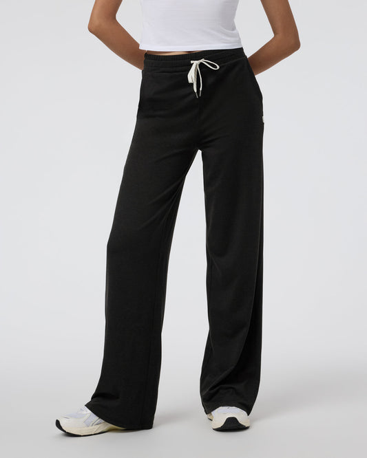 Halo Essential Wideleg - Long Black Heather - Vuori