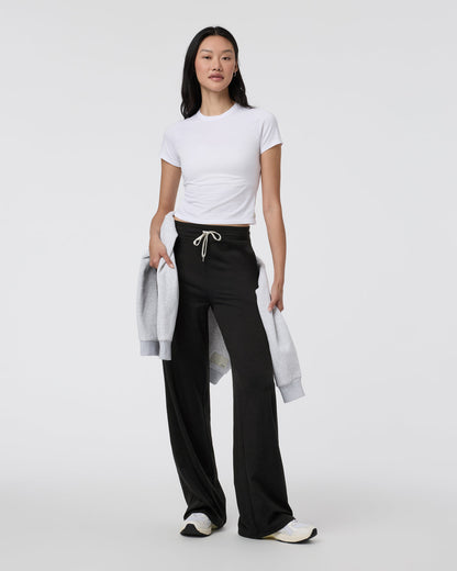 Halo Essential Wideleg - Long Black Heather - Vuori