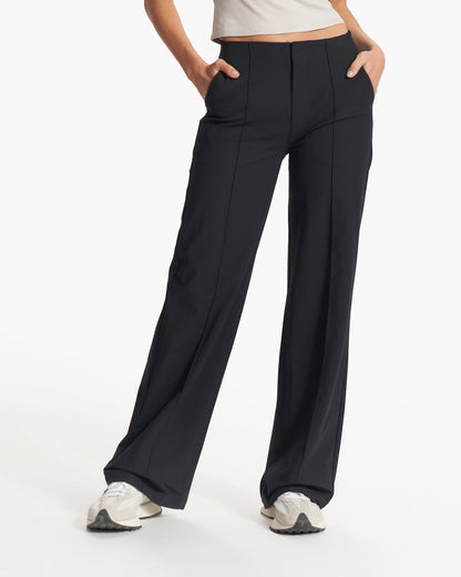Women's Meta Wideleg Black Tailored Pants - Vuori