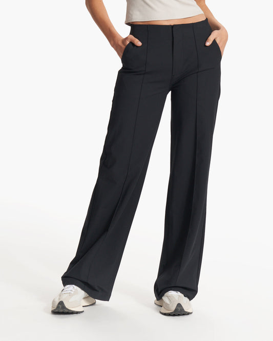 Women's Meta Wideleg Black Tailored Pants - Vuori