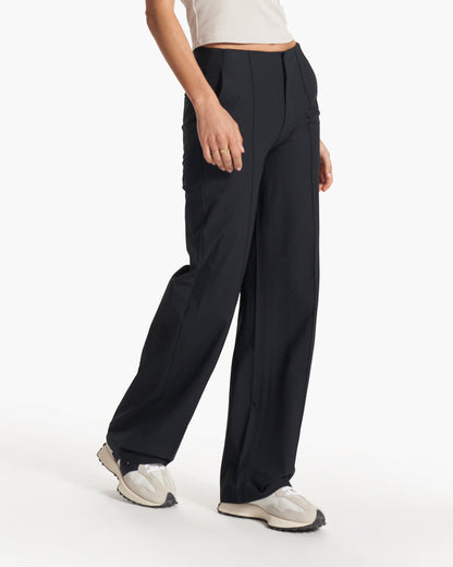 Women's Meta Wideleg Black Tailored Pants - Vuori