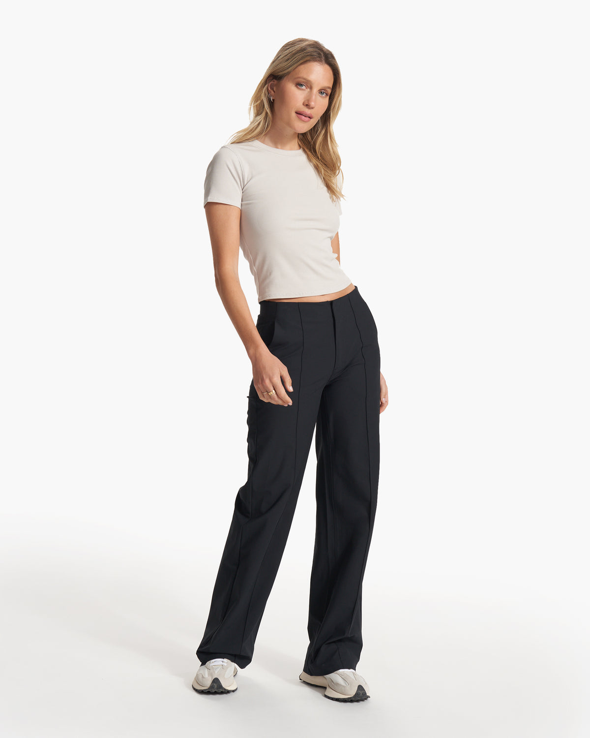 Women's Meta Wideleg Black Tailored Pants - Vuori