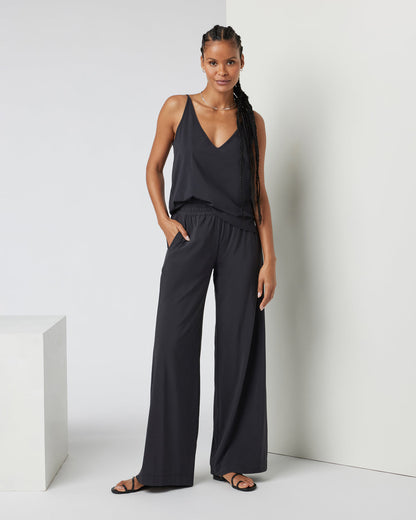 Villa Wideleg - Long Black Tall Wide Leg Pants - Vuori